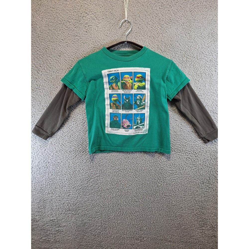 Nickelodeon Teenage Mutant Ninja Turtles T-Shirt Boys S 10/12 Green TMNT Retro